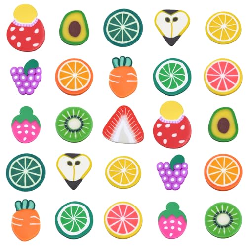 Airssory 200 Stück gemischte Stile Obst Polymer Ton Cabochons Orange Traube Melone ohne Loch Perlen für DIY Schmuckherstellung Verzierung Handwerk Tasche Schuh Airssory 200 Stück gemischte Stile Obst Polymer Ton Cabochons Orange Traube Melone ohne Loch Perlen für DIY Schmuckherstellung Verzierung Handwerk Tasche Schuh von Airssory