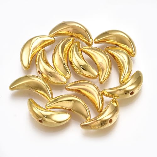 Airssory 200 Stück goldene Mond-Perlen, Acryl, Mond, Abstandshalter, 14 x 6,5 mm, Bananenförmige Perlen für Schmuckherstellung, DIY, Basteln, Schlüsselanhänger, Handyband Airssory 200 Stück goldene Mond-Perlen, Acryl, Mond, Abstandshalter, 14 x 6,5 mm, Bananenförmige Perlen für Schmuckherstellung, DIY, Basteln, Schlüsselanhänger, Handyband von Airssory