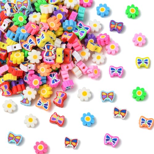 Airssory 200 Stück handgefertigte Polymer-Ton-Schmetterlings-Blumen-Perlen für DIY-Halsketten, Armbänder, Ohrringe, Schmuckherstellung, Tasche, Schlüsselanhänger, Dekoration, 200 Stück Airssory 200 Stück handgefertigte Polymer-Ton-Schmetterlings-Blumen-Perlen für DIY-Halsketten, Armbänder, Ohrringe, Schmuckherstellung, Tasche, Schlüsselanhänger, Dekoration, 200 Stück von Airssory