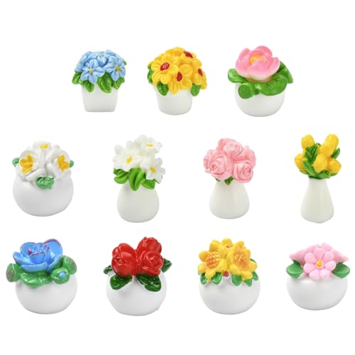 Airssory 22 Stück 11 Stile Schöne Blumen Topfharz Ornament Cabochons Floral ohne Loch Perlen Display für DIY Schmuck Verzierung Handwerk Home Office Schreibtisch Dekor von Airssory
