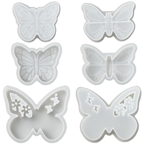 Airssory 3 Stück 3 Stile Schmetterling geformte Silikon-Kerzenformen Frühling Insekten Tiere Formen für DIY Party Epoxidharz Gießgips Handwerk Herstellung Heimdekoration von Airssory