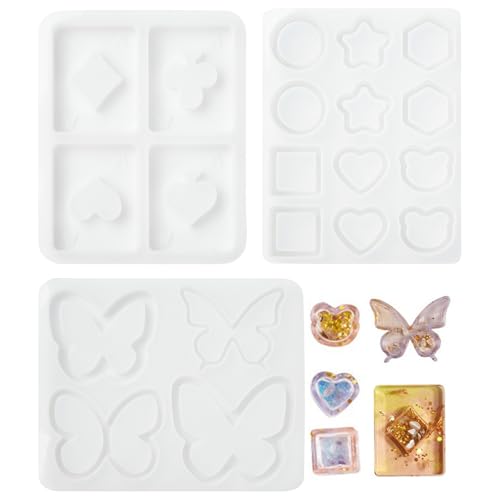 Airssory 3 Stück 3 Stile gemischte Silikonformen Schmetterling Pokerkarte Herz Stern Harz Gießformen für DIY Party Epoxidharz Wachs Gips Handwerk Bulk Home Decor Ornament Airssory 3 Stück 3 Stile gemischte Silikonformen Schmetterling Pokerkarte Herz Stern Harz Gießformen für DIY Party Epoxidharz Wachs Gips Handwerk Bulk Home Decor Ornament von Airssory