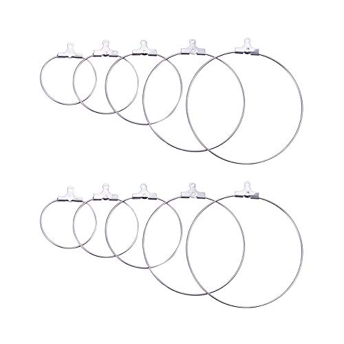Airssory 30 Stück 304 Edelstahl Anhänger Perlen Creolen Ohrringe Ringe Form Bulk für Schmuckherstellung – 20/25/30/40/45 mm von Airssory