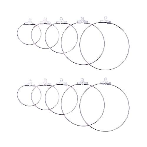 Airssory 30 Stück 304 Edelstahl Anhänger Perlen Creolen Ohrringe Ringe Form Bulk für Schmuckherstellung – 20/25/30/40/45 mm von Airssory