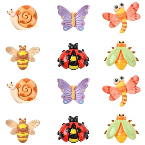 Airssory 30 Stück 6 Stile Insekten Thema Harz Cabochons Schmetterling Schnecke Marienkäfer Bienen Libelle Käfer ohne Loch Perlen für DIY Schmuck Verzierung Handwerk Schuhbeutel Telefonbedarf von Airssory