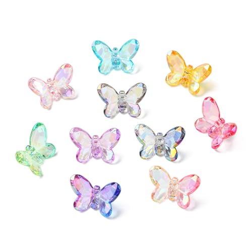 Airssory 36 Stück 12 Stile transparente Schmetterlings-Acrylperlen Insekten Tiere Abstandshalter Perlen für DIY Schmuck Armband Halskette Ohrring Handwerk Tasche Schlüsselanhänger Telefon von Airssory