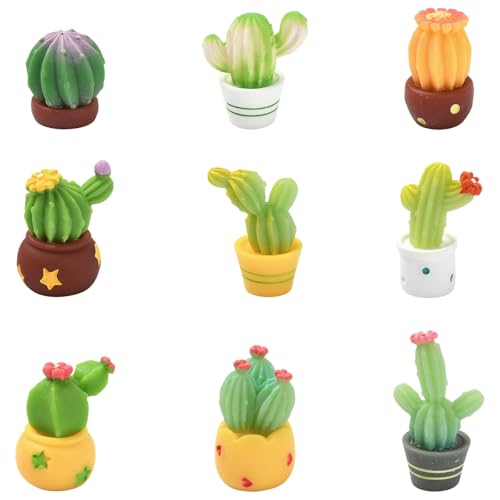 Airssory 45 Stück 9 Stile schöne Kaktus Topfharz Ornament Cabochons Wüstenpflanze ohne Loch Perlen Display für DIY Schmuck Verzierung Handwerk Home Office Schreibtisch Dekor Telefon Bulk von Airssory