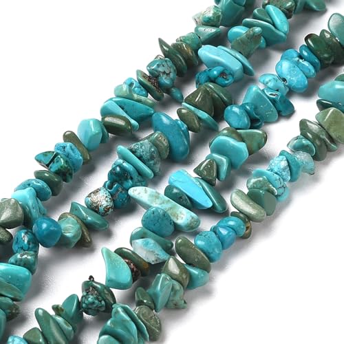Airssory 5–8 mm natürliche türkisfarbene unregelmäßige Splitterperlen, Strang, gefärbter dunkelblauer Edelstein, lose Abstandshalter-Perlen für DIY-Schmuck, Handwerk, Armband, Halskette, von Airssory