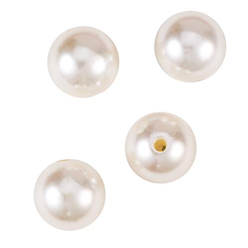 Airssory 5 Stück Kunstperlen Acryl Kunststoffperlen rund Cremeweiß große Kugel Perlen Großpackung für Schmuckherstellung DIY Handwerk – 30 mm von Airssory