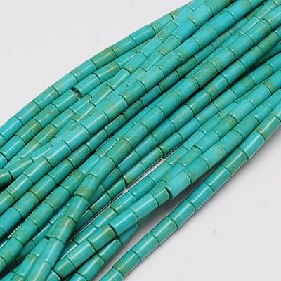 Airssory 5 x 3 mm, 70 Stück synthetische türkisfarbene Säulen-Perlen, Röhren-Zylinder-Edelstein, lose Abstandshalter-Perlen für DIY-Schmuck, Handwerk, Armband, Halskette, Ohrringherstellung Airssory 5 x 3 mm, 70 Stück synthetische türkisfarbene Säulen-Perlen, Röhren-Zylinder-Edelstein, lose Abstandshalter-Perlen für DIY-Schmuck, Handwerk, Armband, Halskette, Ohrringherstellung von Airssory