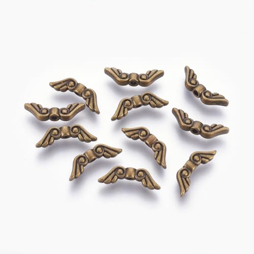 Airssory 50 Stück antike Bronze Engelsflügel Metallperlen Tibetische Vintage Fee Feder Abstandshalter Perlen für DIY Schmuck Armband Halskette Ohrring Tasche Schlüsselanhänger Telefon Dekor Airssory 50 Stück antike Bronze Engelsflügel Metallperlen Tibetische Vintage Fee Feder Abstandshalter Perlen für DIY Schmuck Armband Halskette Ohrring Tasche Schlüsselanhänger Telefon Dekor von Airssory