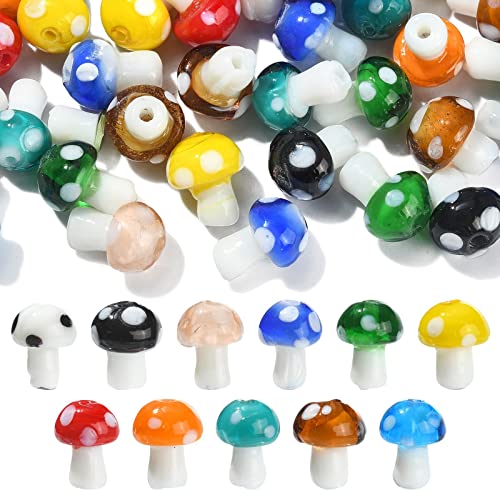 Airssory 55 Stück 11 Farben, handgefertigte Lampwork-Glasperlen für Schmuck, Basteln, Halsketten, Armbänder, Ohrringe von Airssory