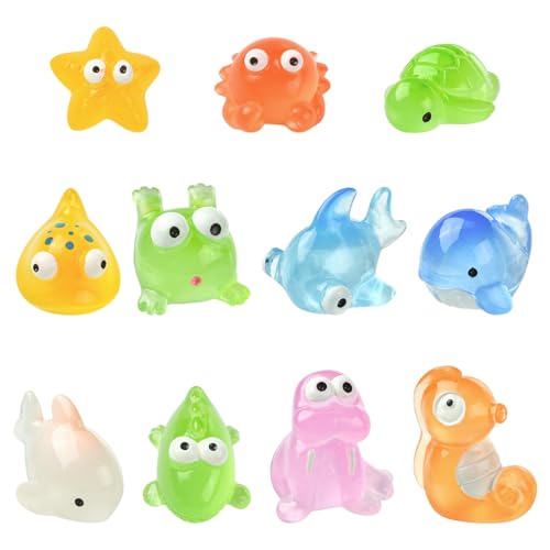 Airssory 55 Stück 11 Stile Schöne Meerestiere Harz Ornament Cabochons 3D Ozeantiere ohne Loch Perlen Display für DIY Schmuck Verzierung Handwerk Home Office Schreibtisch Dekor von Airssory