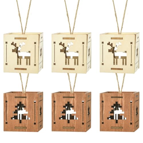 Airssory 6 Stück 2 Stile 6 cm Weihnachten 3D Holzscheiben Box Quadratisch Spleißen Holz Hängende Ornament Box Xmas Geschenkboxen Unfertige Ausschnitte Scheiben für Handwerk Malerei DIY Airssory 6 Stück 2 Stile 6 cm Weihnachten 3D Holzscheiben Box Quadratisch Spleißen Holz Hängende Ornament Box Xmas Geschenkboxen Unfertige Ausschnitte Scheiben für Handwerk Malerei DIY von Airssory