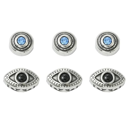 Airssory 6 Stück 2 tibetische Stil Pferd Auge Abstandsperlen Antik Silber für DIY Schmuck Armband Halskette Ohrringe Basteln Tasche Schlüsselanhänger Dekoration von Airssory