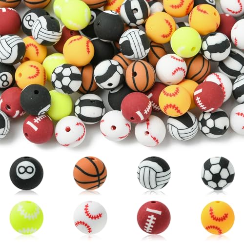 Airssory 80 Stück 8 Stile 10 mm Polymer-Ton-Sport-Kugeln Themenperlen Ballspiele runde Perlen für DIY Schmuck Armband Halskette Ohrringe Handwerk Tasche Schlüsselanhänger Handy-Dekor Airssory 80 Stück 8 Stile 10 mm Polymer-Ton-Sport-Kugeln Themenperlen Ballspiele runde Perlen für DIY Schmuck Armband Halskette Ohrringe Handwerk Tasche Schlüsselanhänger Handy-Dekor von Airssory