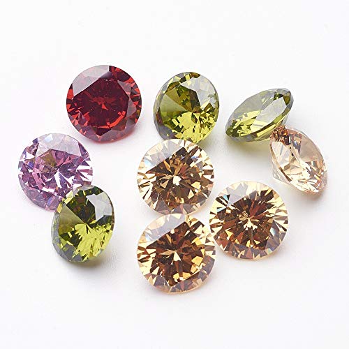 Airssory 9 mm, 10 Stück, zufällige Farben, Zirkonia, facettiert, Rauten-Cabochons, Kristall, Strass, ohne Loch, Perlen für DIY-Schmuckherstellung, Verzierungen, Kunst, Nagelschuhe, Taschen Airssory 9 mm, 10 Stück, zufällige Farben, Zirkonia, facettiert, Rauten-Cabochons, Kristall, Strass, ohne Loch, Perlen für DIY-Schmuckherstellung, Verzierungen, Kunst, Nagelschuhe, Taschen von Airssory