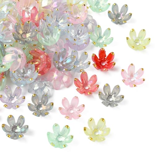 Airssory Endkappen für Blumen-Perlen, Acryl, 6 Blütenblätter, lose Abstandshalter, für Schmuckherstellung, Armband, Ohrringe, Bastelarbeiten, 100 Stück Airssory Endkappen für Blumen-Perlen, Acryl, 6 Blütenblätter, lose Abstandshalter, für Schmuckherstellung, Armband, Ohrringe, Bastelarbeiten, 100 Stück von Airssory