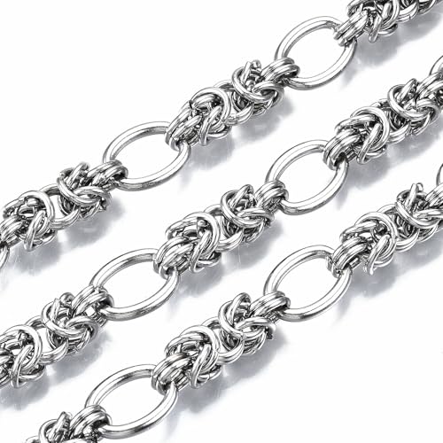 Airssory Byzantinische Kette aus 304er Edelstahl, Rolle, geknotete Schmuckkette für Halskette, Schmuckherstellung, 13,5 x 10 mm, 5 m Airssory Byzantinische Kette aus 304er Edelstahl, Rolle, geknotete Schmuckkette für Halskette, Schmuckherstellung, 13,5 x 10 mm, 5 m von Airssory