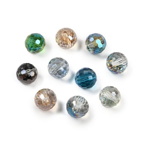Airssory Facettierte runde Glasperlen in verschiedenen Farben, 10 mm, transparent, lose Perlen für DIY-Schmuck, Armband, Halskette, Handwerk, Schlüsselanhänger, Taschendekoration, 100 Stück Airssory Facettierte runde Glasperlen in verschiedenen Farben, 10 mm, transparent, lose Perlen für DIY-Schmuck, Armband, Halskette, Handwerk, Schlüsselanhänger, Taschendekoration, 100 Stück von Airssory