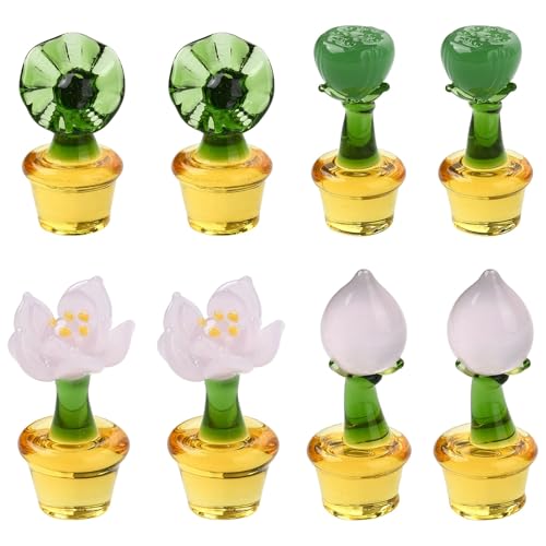 Airssory Glas-Topfpflanzen-Ornament, Cabochons, Lotusblüte, Blätter, Samenkapseln ohne Loch, Perlen für Heimwerker, Schmuck, Verzierung, Handwerk, Zuhause, Schreibtisch, Dekoration, Großpackung, 8 Airssory Glas-Topfpflanzen-Ornament, Cabochons, Lotusblüte, Blätter, Samenkapseln ohne Loch, Perlen für Heimwerker, Schmuck, Verzierung, Handwerk, Zuhause, Schreibtisch, Dekoration, Großpackung, 8 von Airssory