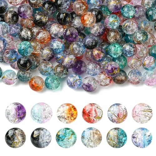 Airssory Glasperlen zum Backen, bemalt, transparent, rund, lose Abstandshalter, Kristallperlen für Ohrringe, Halsketten, Armbänder, Schmuck, Basteln, 8 mm, gemischte Farben, 200 Stück Airssory Glasperlen zum Backen, bemalt, transparent, rund, lose Abstandshalter, Kristallperlen für Ohrringe, Halsketten, Armbänder, Schmuck, Basteln, 8 mm, gemischte Farben, 200 Stück von Airssory