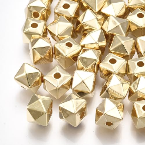 Airssory Goldene Acrylperlen, Polyeder, 8 x 8 mm, würfelförmig, lose facettierte Abstandshalter, polyedrische, würfelförmige Perlen, Großpackung für Armbänder, Halsketten, DIY-Schmuckherstellung, 100 Airssory Goldene Acrylperlen, Polyeder, 8 x 8 mm, würfelförmig, lose facettierte Abstandshalter, polyedrische, würfelförmige Perlen, Großpackung für Armbänder, Halsketten, DIY-Schmuckherstellung, 100 von Airssory