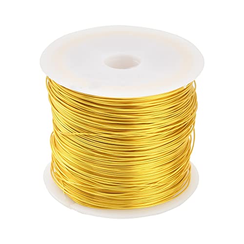 Airssory Goldfarbener Kupfer-Metalldraht, 0,5 mm, 24 Gauge, langlebig, beschichtet, zum Verpacken von Bindebändern, Bastelarbeiten, Schmuckherstellung, 45 m Airssory Goldfarbener Kupfer-Metalldraht, 0,5 mm, 24 Gauge, langlebig, beschichtet, zum Verpacken von Bindebändern, Bastelarbeiten, Schmuckherstellung, 45 m von Airssory