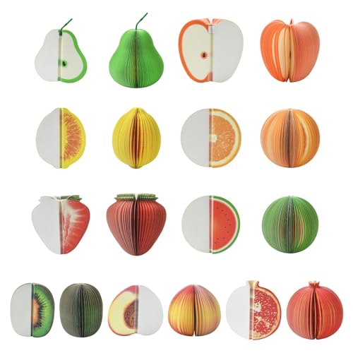 Airssory Haftnotizen, 9 Stile, 7,6 cm, Erdbeere, Apfel, Zitrone, Notizblock, Liste für Büro, Zuhause, Erinnerungen, Lernbedarf, 8,5–9,5 cm, 9 Stück von Airssory