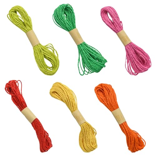 Airssory Juteschnur Bänder für Bastelarbeiten, Schmuck, Basteln, Geschenkverpackung, Weihnachten, Party, Heimdekoration, 10 m, 24 Bündel, 6 Farben, 1,5 mm Airssory Juteschnur Bänder für Bastelarbeiten, Schmuck, Basteln, Geschenkverpackung, Weihnachten, Party, Heimdekoration, 10 m, 24 Bündel, 6 Farben, 1,5 mm von Airssory