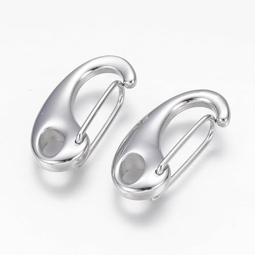 Airssory Karabinerhaken aus Edelstahl, 31 x 14 mm, für Schlüsselanhänger, Schmuckherstellung, Geldbörse, Tasche, Kette, 10 Stück von Airssory