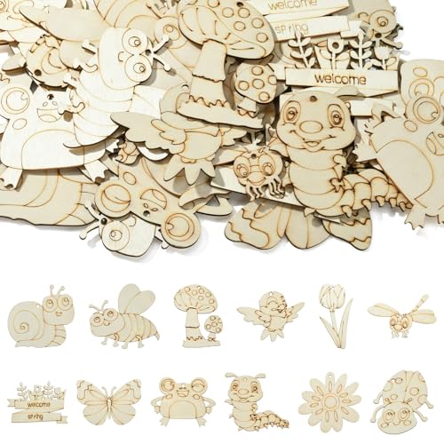 Airssory Mix Tiere, Insekten, Pflanzen, Obst, unlackiertes Holz, Aussparung, Musikauto, Halloween, Holzscheiben für DIY-Druck, Handwerk, Holz Airssory Mix Tiere, Insekten, Pflanzen, Obst, unlackiertes Holz, Aussparung, Musikauto, Halloween, Holzscheiben für DIY-Druck, Handwerk, Holz von Airssory