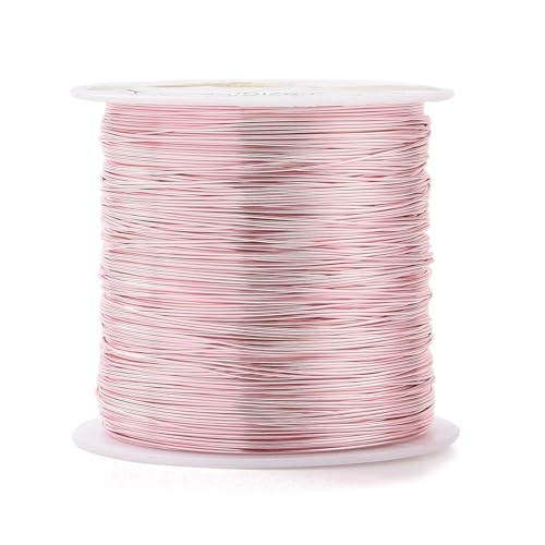 Airssory Perlendraht, Kupfer, 0,4 mm, 26 Gauge, Rosa, langlebig, beschichteter Draht für Verpackungszubehör, Bastelarbeiten, Schmuckherstellung, 38 m von Airssory