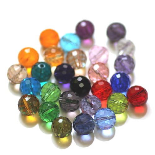 Airssory Runde facettierte Glasperlen, gemischte Farben, 10 mm, transparent, klobig, lose Perlen für DIY-Schmuck, Armbänder, Halsketten, Ohrringe, Handwerk, Tasche, Geldbörse, Schlüsselanhänger Airssory Runde facettierte Glasperlen, gemischte Farben, 10 mm, transparent, klobig, lose Perlen für DIY-Schmuck, Armbänder, Halsketten, Ohrringe, Handwerk, Tasche, Geldbörse, Schlüsselanhänger von Airssory