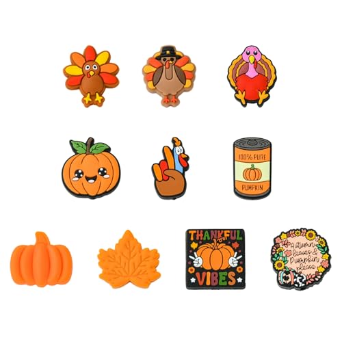 Airssory Silikon-Fokal-Perlen-Sets, Kürbis-Ahornblatt, Herbst-Gummiperlen für Heimwerker, Schmuckherstellung, Stift, Schlüsselanhänger, Geldbörse, Armband, Dekoration, Handwerk, 20 Stück, 10 Stile Airssory Silikon-Fokal-Perlen-Sets, Kürbis-Ahornblatt, Herbst-Gummiperlen für Heimwerker, Schmuckherstellung, Stift, Schlüsselanhänger, Geldbörse, Armband, Dekoration, Handwerk, 20 Stück, 10 Stile von Airssory