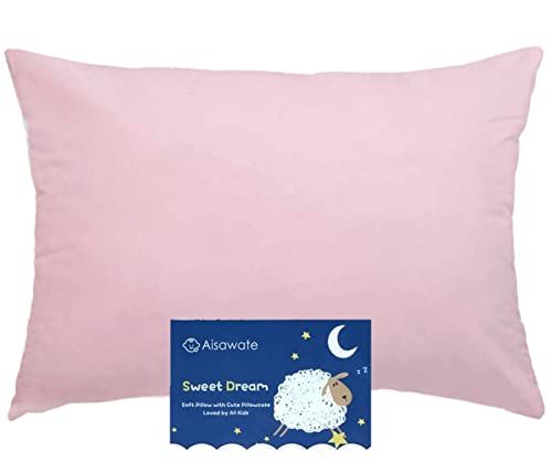 Aisawate Kleinkindkissen mit Kissenbezug, weiche Bio-Baumwolle, Reisekissen zum Schlafen, maschinenwaschbar, für Kleinkinder, Kinder, perfekt für Kleinkinderbett, Bett-Set (Rosa) Aisawate Kleinkindkissen mit Kissenbezug, weiche Bio-Baumwolle, Reisekissen zum Schlafen, maschinenwaschbar, für Kleinkinder, Kinder, perfekt für Kleinkinderbett, Bett-Set (Rosa) von Aisawate