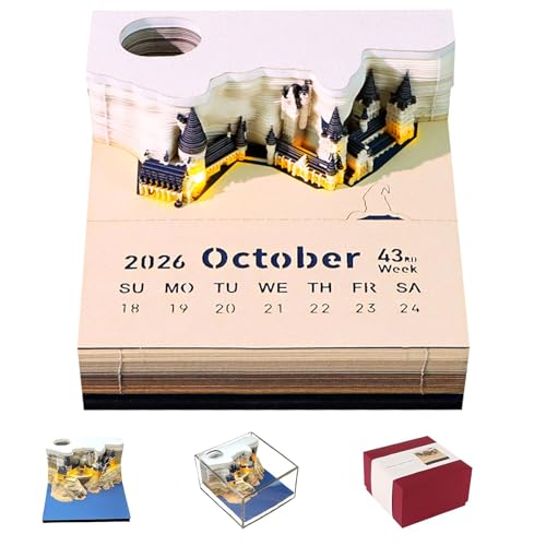 Aischens 3D-Kalender 2026, Kunstvoller Tischkalender mit Architektur-Motiv,Abreiß-Notizblock, Papierkunst-Notizblock, Geschenk für Weihnachten, Büro, Wohnraumdekoration Aischens 3D-Kalender 2026, Kunstvoller Tischkalender mit Architektur-Motiv,Abreiß-Notizblock, Papierkunst-Notizblock, Geschenk für Weihnachten, Büro, Wohnraumdekoration von Aischens