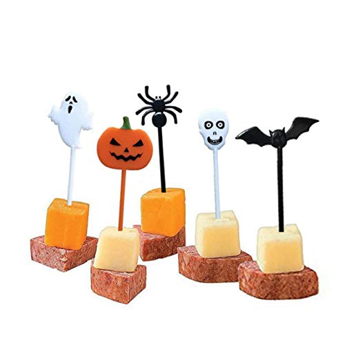 Aisoway 10 Stück Halloween-Lebensmittel-Liste Spinne Kürbis-Geist-Schläger Kuchen-Dekorationen Für Halloween Party Supplies von Aisoway