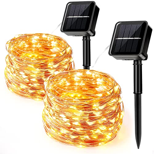 Aisutha Solar Lichterkette Außen, 2x15M 150 LED Lichterkette Aussen, 8 Modi Kupferdraht Solarlichterkette IP65 Wetterfest für Garten, Balkon, Terrasse, Tor, Hof, Hochzeit, Party(Warmweiß) von Aisutha