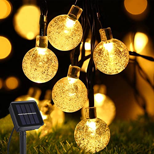 Solar Lichterkette Aussen, AISUTHA 8M 40 LED Solar 8 Modi Kristall Kugeln Wasserdicht IP65 Outdoor Solar für Garten, Terrasse, Balkon, Hochzeit von Aisutha