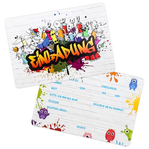 Aitsite 12x Einladungskarten Kindergeburtstag - Monster Doodle Design Geburtstagsfeier Kinderparty Einladungskarte - Mädchen Jungen Kinder Eintritt Einschulung und Geburtstagseinladungen Aitsite 12x Einladungskarten Kindergeburtstag - Monster Doodle Design Geburtstagsfeier Kinderparty Einladungskarte - Mädchen Jungen Kinder Eintritt Einschulung und Geburtstagseinladungen von Aitsite