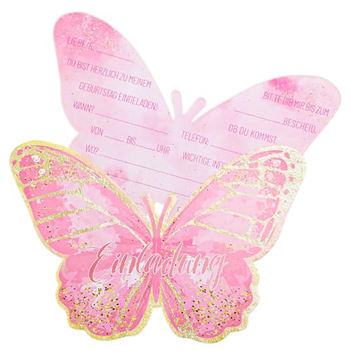 Aitsite 12x Einladungskarten Kindergeburtstag Mädchen - Schmetterling Design Geburtstagsfeier Kinderparty Einladungskarte - Mädchen Jungen Kinder Eintritt Einschulung und Geburtstagseinladungen Aitsite 12x Einladungskarten Kindergeburtstag Mädchen - Schmetterling Design Geburtstagsfeier Kinderparty Einladungskarte - Mädchen Jungen Kinder Eintritt Einschulung und Geburtstagseinladungen von Aitsite