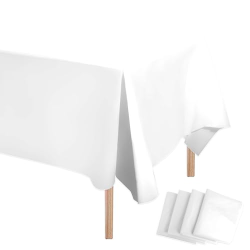 Aitsite Einweg Tischdecke Weiß 4 Stück, 137x274cm Rechteck wasserdichte Tischdecke, Rechteckig Tischtuch für Hochzeit,Kindergeburtstag,Jahrestag, Weihnachten Party Aitsite Einweg Tischdecke Weiß 4 Stück, 137x274cm Rechteck wasserdichte Tischdecke, Rechteckig Tischtuch für Hochzeit,Kindergeburtstag,Jahrestag, Weihnachten Party von Aitsite