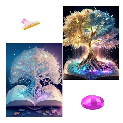 Aiuorty 2 Pack Diamond Painting Kits for Adults,DIY 5D Diamond Painting Bilder for Kinder Kids Diamond Art Malerei Beginners Gift Home Wall Decor 30x40cm (Tree) von Aiuorty