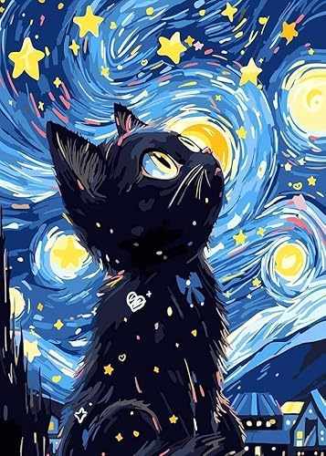 Aiuorty 5D Diamond Painting Bilder Katze Diamond Art Erwachsene Full DIY Diamant Kunst Malerei Stickerei Set Diamond Painting for Home Decoration, Weihnachtsgeschenke 30x40cm von Aiuorty