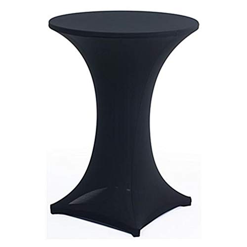 Aiuuee Hohe Stretch-Tischdecken, Stehtischdecken, Rund, Dehnbar, Elastisch, für Restaurant, Bar, Tisch, Cocktail, Banketttisch, Hochzeit (80 x 110 cm, schwarz) von Aiuuee