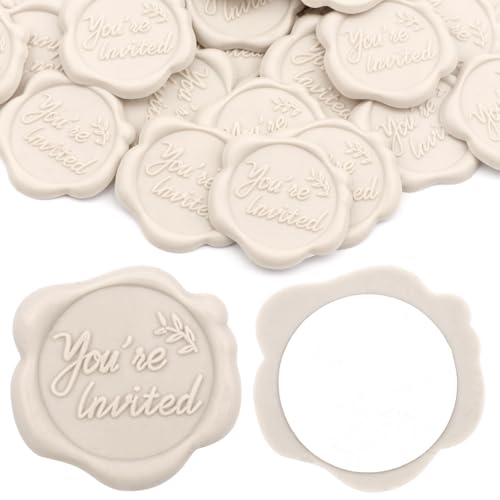 Aiviman 25 Stück Wachssiegel-Aufkleber, beige, "You're lnvited", selbstklebende Briefumschlag-Aufkleber, ideal für Geschenkverpackungen, Hochzeitseinladungen, Weinpakete, Weihnachten Aiviman 25 Stück Wachssiegel-Aufkleber, beige, "You're lnvited", selbstklebende Briefumschlag-Aufkleber, ideal für Geschenkverpackungen, Hochzeitseinladungen, Weinpakete, Weihnachten von Aiviman