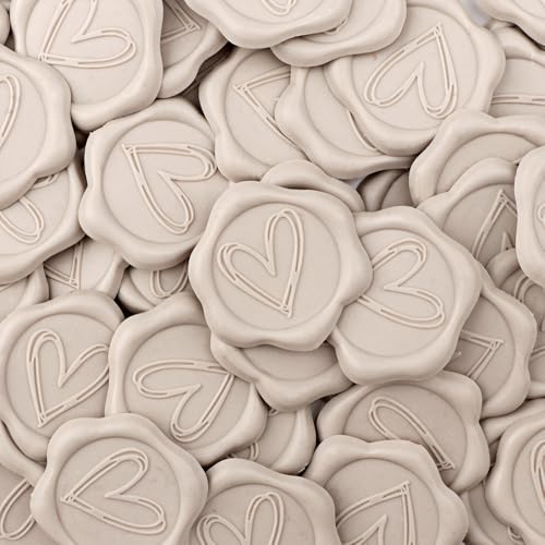 Aiviman Herz-Wachssiegel-Aufkleber, beige, selbstklebende Briefumschlag-Aufkleber, ideal für Geschenkverpackungen, Hochzeitseinladungen, Valentinstag, Weihnachten, 100 Stück Aiviman Herz-Wachssiegel-Aufkleber, beige, selbstklebende Briefumschlag-Aufkleber, ideal für Geschenkverpackungen, Hochzeitseinladungen, Valentinstag, Weihnachten, 100 Stück von Aiviman