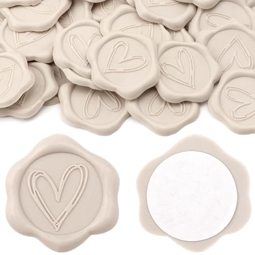 Aiviman Herz-Wachssiegel-Aufkleber, beige, selbstklebende Briefumschlag-Aufkleber, ideal für Geschenkverpackungen, Hochzeitseinladungen, Valentinstag, Weihnachten, 50 Stück Aiviman Herz-Wachssiegel-Aufkleber, beige, selbstklebende Briefumschlag-Aufkleber, ideal für Geschenkverpackungen, Hochzeitseinladungen, Valentinstag, Weihnachten, 50 Stück von Aiviman