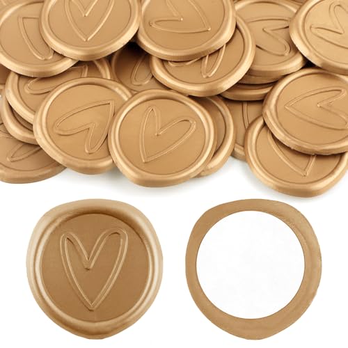 Aiviman Wachssiegel-Aufkleber, Herz-Stil, goldfarben, selbstklebend, ideal für Geschenkverpackungen, Hochzeitseinladungen, Grußkarten, Weihnachten, 30 Stück Aiviman Wachssiegel-Aufkleber, Herz-Stil, goldfarben, selbstklebend, ideal für Geschenkverpackungen, Hochzeitseinladungen, Grußkarten, Weihnachten, 30 Stück von Aiviman